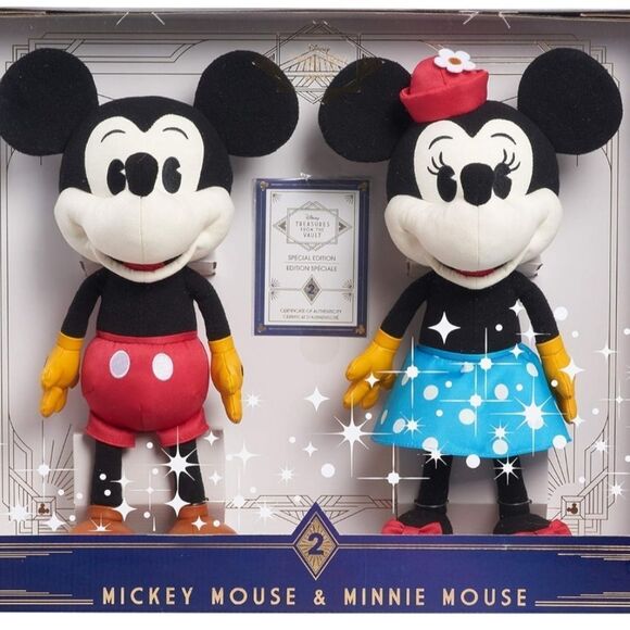 Disney Treasures From the Vault, Limited Edition Mickey and Minnie Mouse Plush, - Picture 1 of 6